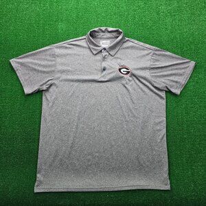Georgia Bulldogs Polo Shirt Mens 2XL Gray Short Sleeve NCAA College Football